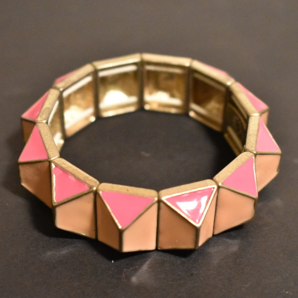 J. Crew enamel and gold stretch bracelet